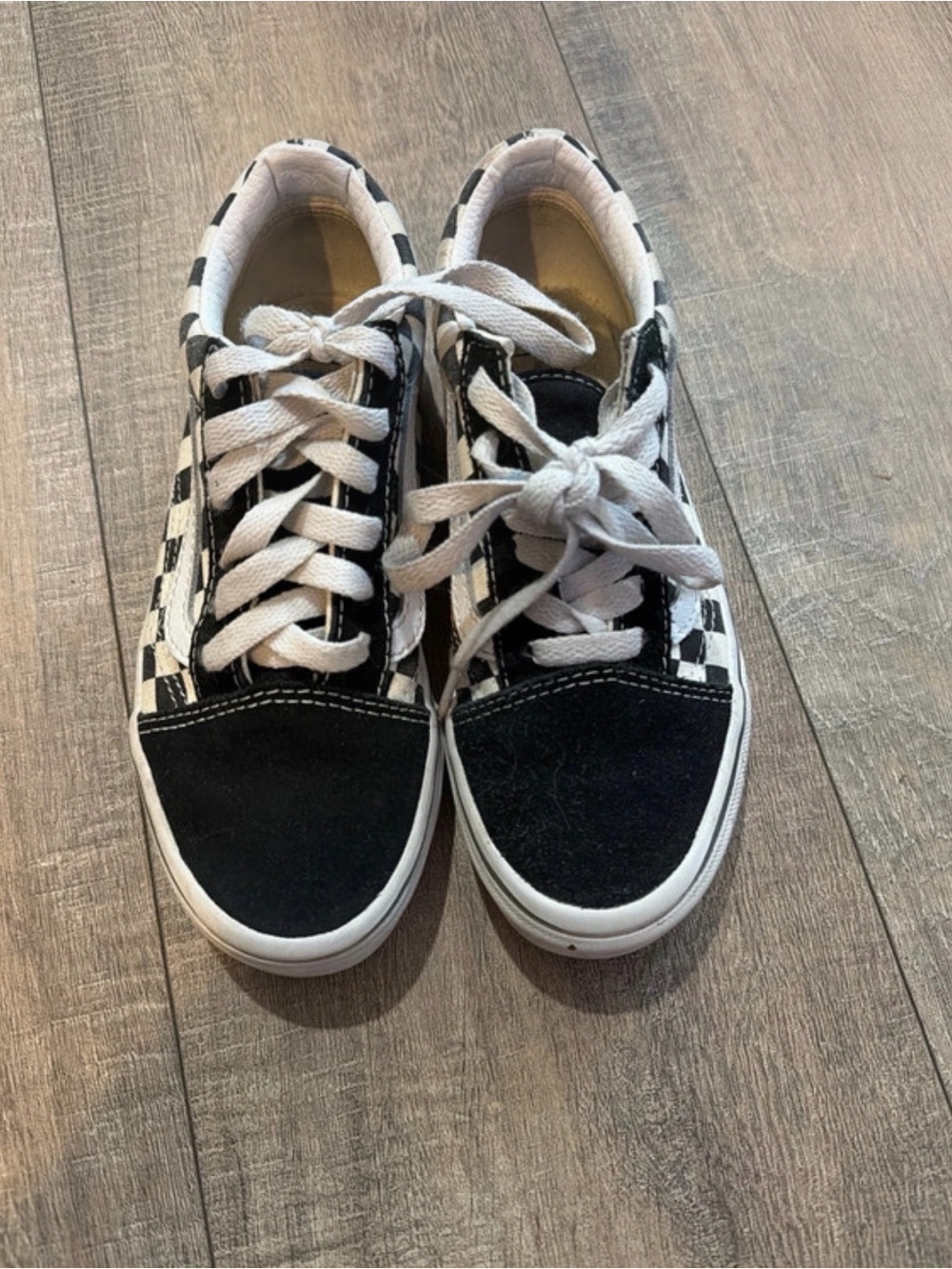 Vans Kids Black & White Checkerboard Lace-Up Sneakers